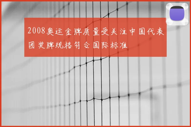 2008奥运金牌质量受关注中国代表团奖牌规格符合国际标准